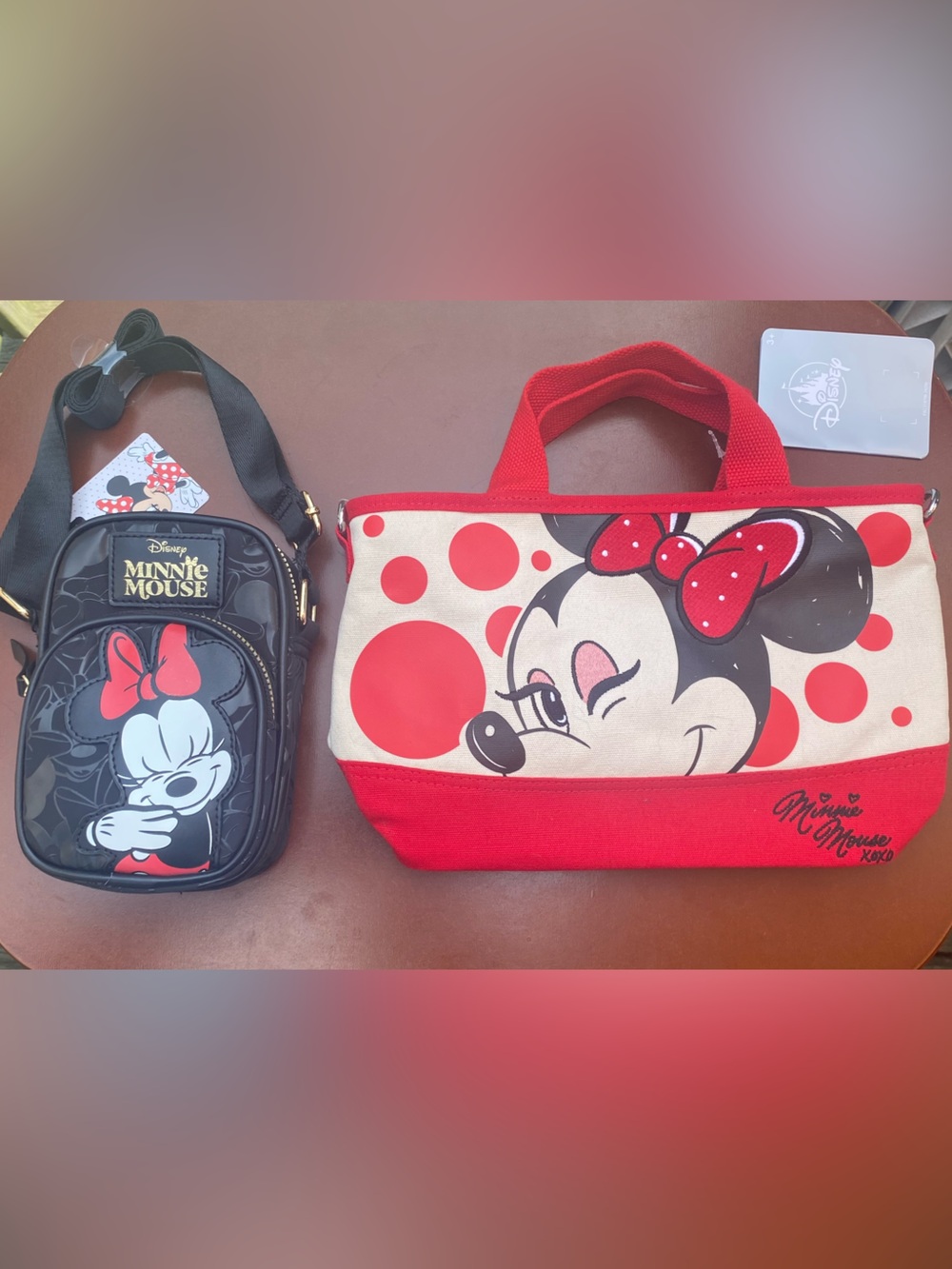 NWT Disney Minnie Mouse Cream Tote and Black Crossbody